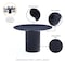 Manhattan Comfort 7-Piece Hathaway 59.05 Round Dining Set in Black with 6 Flor Dining Chairs in Silver Lining 6-DT05DC088AR-BKSL - alternate 2